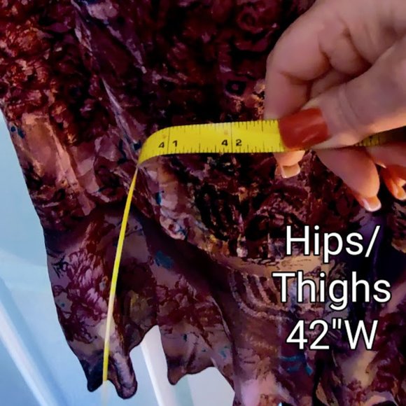 Ladies Purple Floral Gypsy Ruffle Skirt - Picture 8 of 13